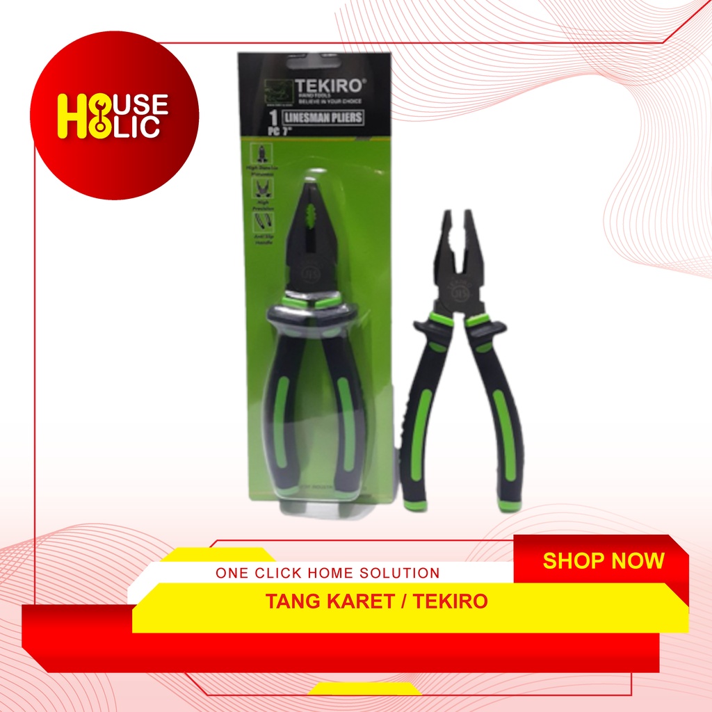 TEKIRO Tang Potong Karet 7&quot; Inch / Tang Kombinasi Linesman Pliers