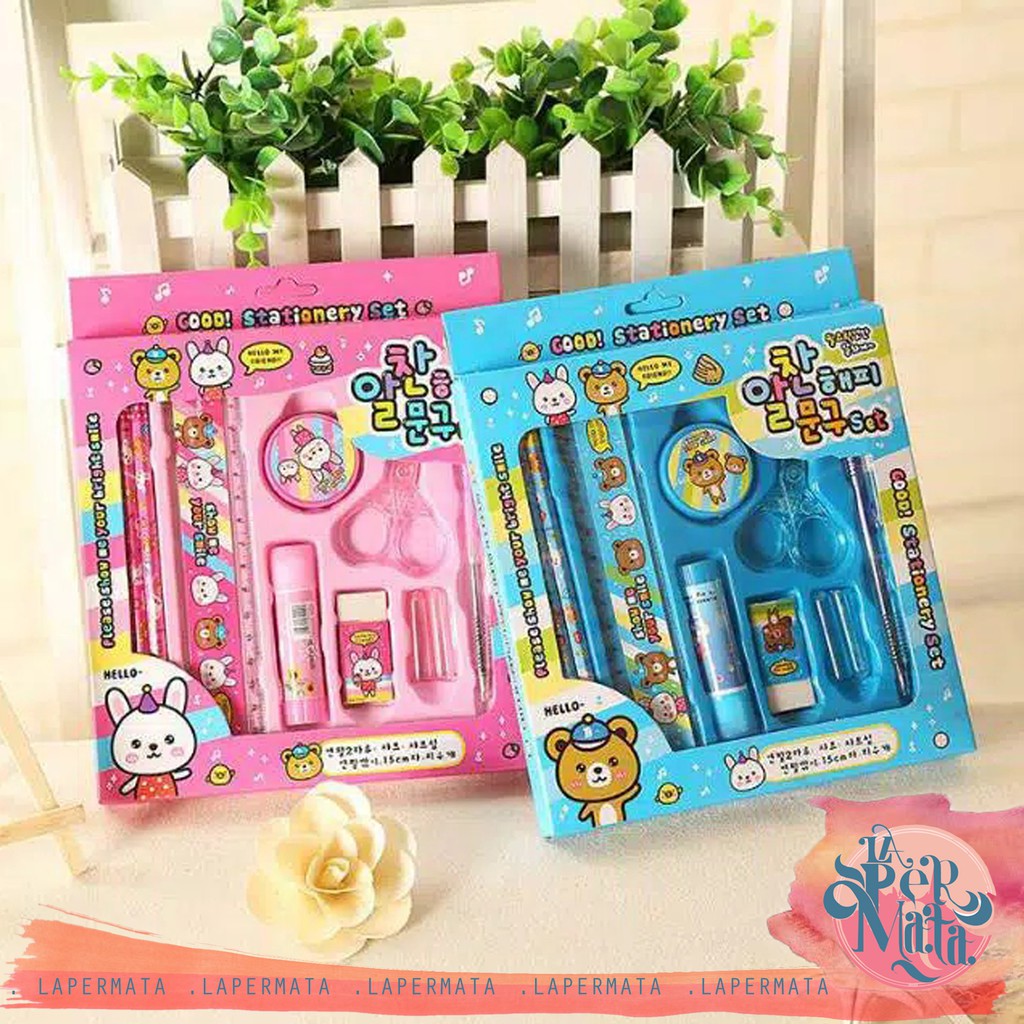 Alat Tulis Set 9 IN 1 Kids Stationery Karakter - LPM Shop