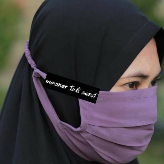 MASKER KAIN OXFORD GRADE A PREMIUM TALI SERUT MASKER HIJAB NO HIJAB MASKER TALI KARET