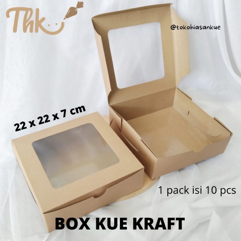 Jual Box Dus Kotak Kue Nasi Kraft Mika 22 X 22 X 7 Cm Indonesiashopee Indonesia 6988