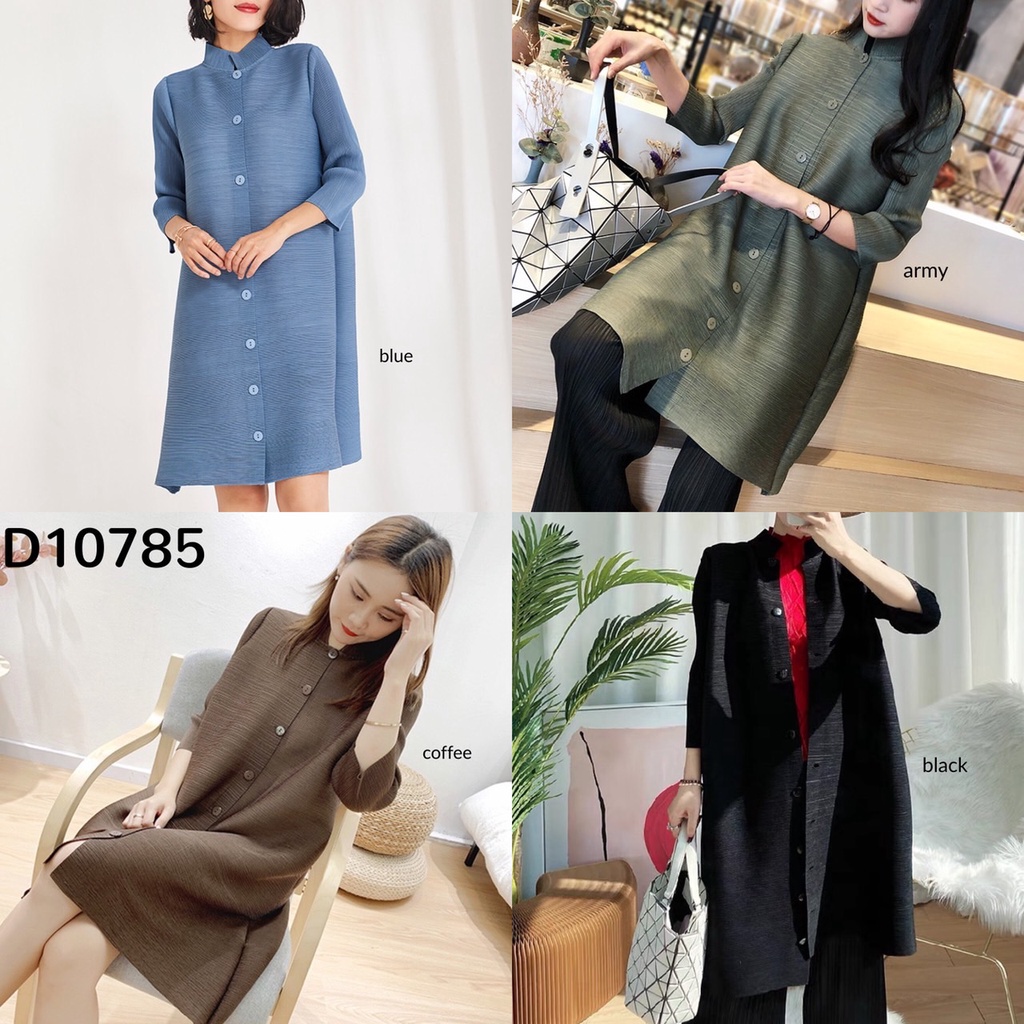 D10785 Miyake Premium Pleated Dress / Long Outer