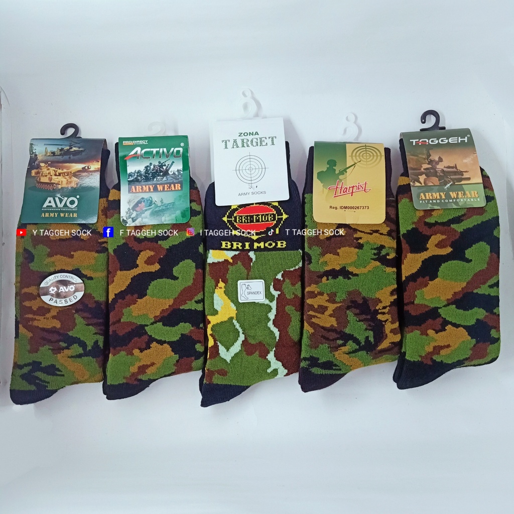 Harga 12 pasang |ORIGINAL KAOS KAKI PDL LORENG / KAOS KAKI TEBAL TNI LORENG | Ada garansi