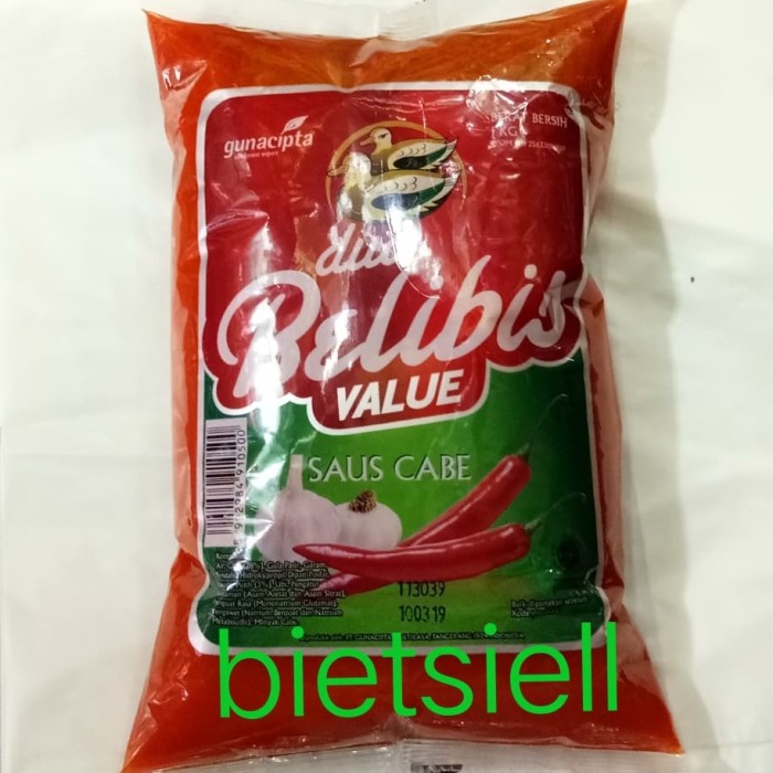 

Promo Spesial - Dua Belibis Value Saus Cabe/Sambal Refill 1 Kg 10Pcs/Krt