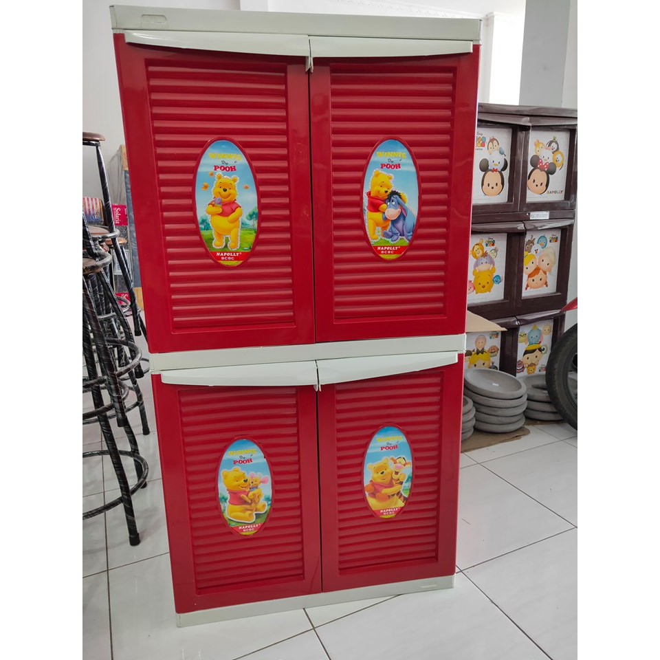 NAPOLLY LEMARI PLASTIK WINNIE THE POOH BCBC 242 WPFD MERAH