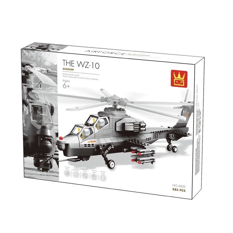 The WZ-10 Gunship Helicopter AIRFORCE Wange 4002 Mainan Anak Lego