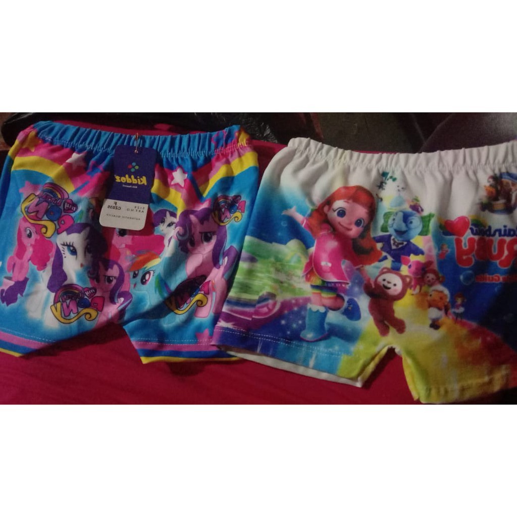 Boxer Anak Perempuan karakter / Celana Dalam pendek anak Perempuan Berkarakter Multi Color