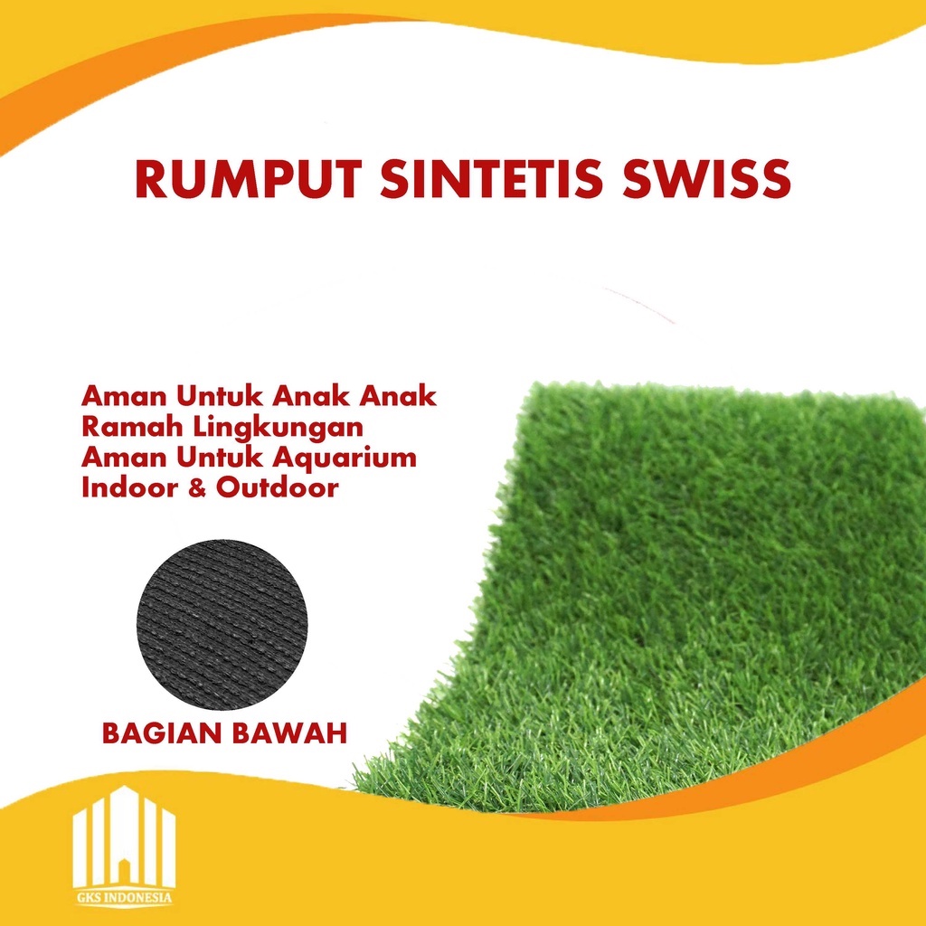 Rumput Sintetis Meteran Outdoor Indoor Swiss Jepang 50 mm 100 x 50 cm Best Quality