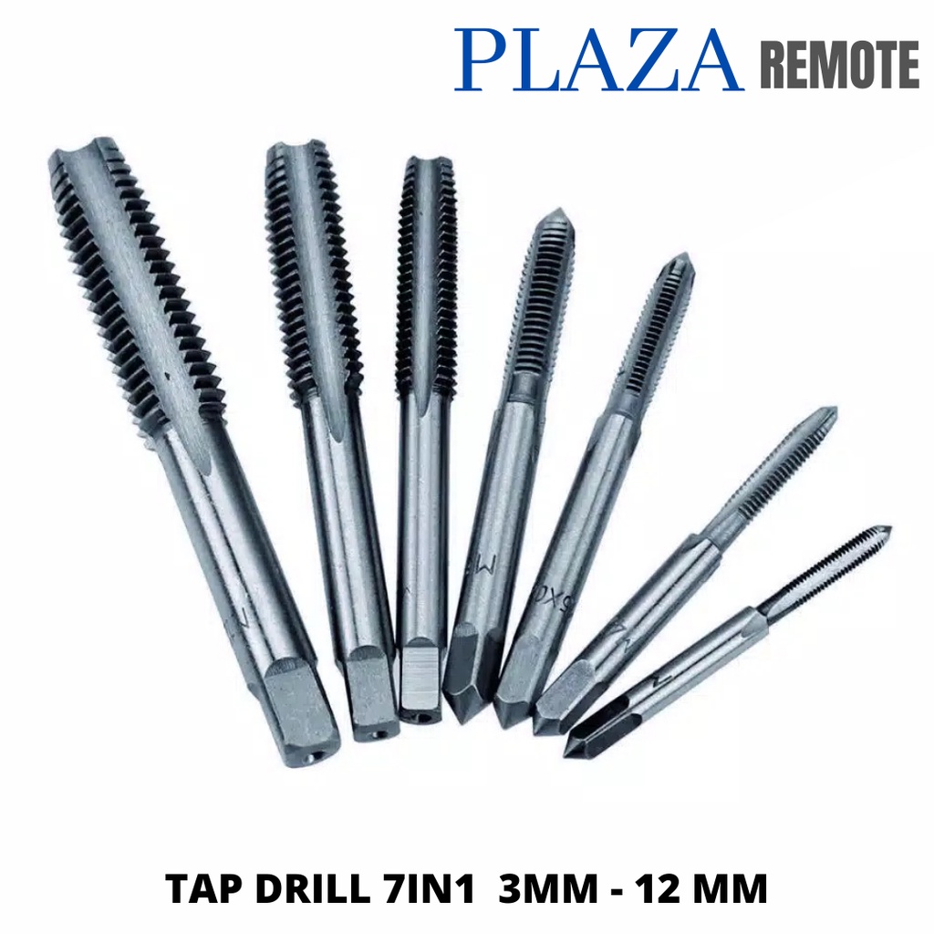 HAND TAP TAB SNEI Pembuat /perbaikan slek Set Mata Bor Tap Metrik 3 - 12 MM 7IN1