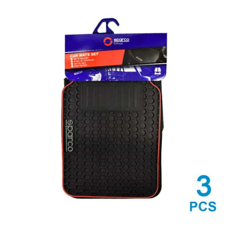 Karpet Mobil Sparco Premium Pvc - Hitam Merah