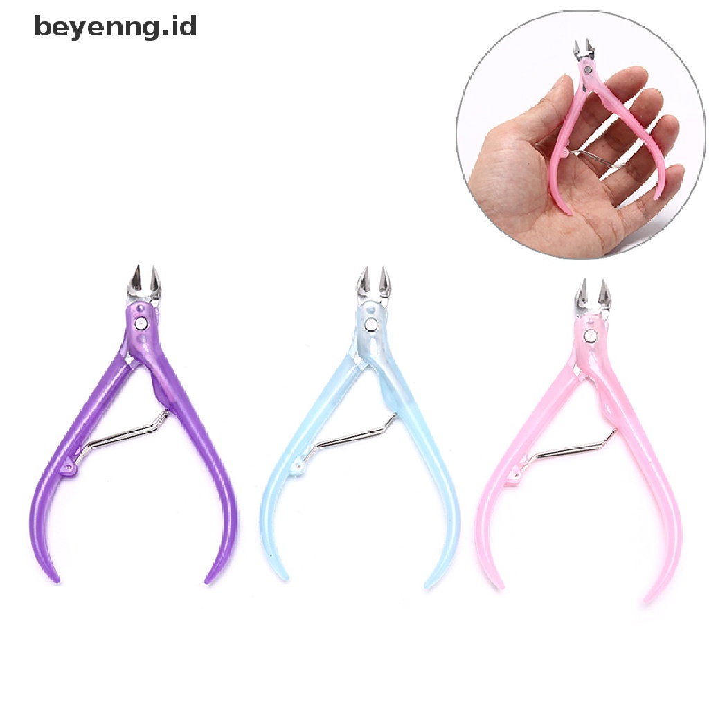 1pc Gunting Kuku Kutikula Bahan stainless steel Dengan Gagang Plastik Untuk manicure