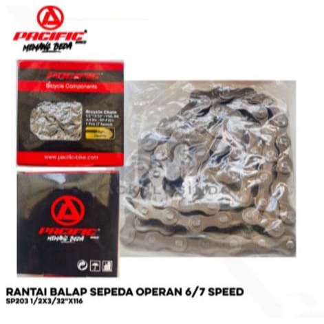 TERMURAH!!! Rantai Sepeda MTB 6/7 - 8 Speed 116L / PACIFIC / Realpict