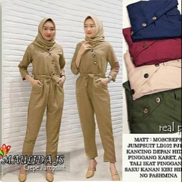 VICTORY - (COD) Maulida Jumpsuit | Atasan Set Wanita Jumpsuit Hijab Casual Style