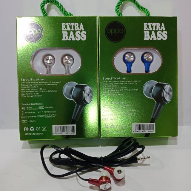 Headset Oppo Handsfree Earphone Oppo Extra Bass HS-104