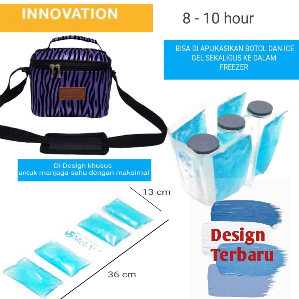 (LT31)  COOLER BAG ASI + BLUE GEL LINE + 3 BOTOL ASI / COOLERBAG  ASI /  TAS ASI / TAS BABY  TAS PERLENGKAPAN ASI ASIP  ( L 31)