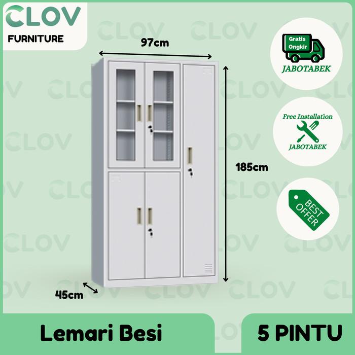 

Cabinet | Clov Lemari Arsip Besi / Kabinet / Lemari Kantor / 5 Pintu Lynn