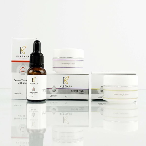 KLEENAR SKINCARE 3IN1 DNS - Daily Cream - Night Cream - Serum -  Paket Kosmetik Perawatan Wajah DNS