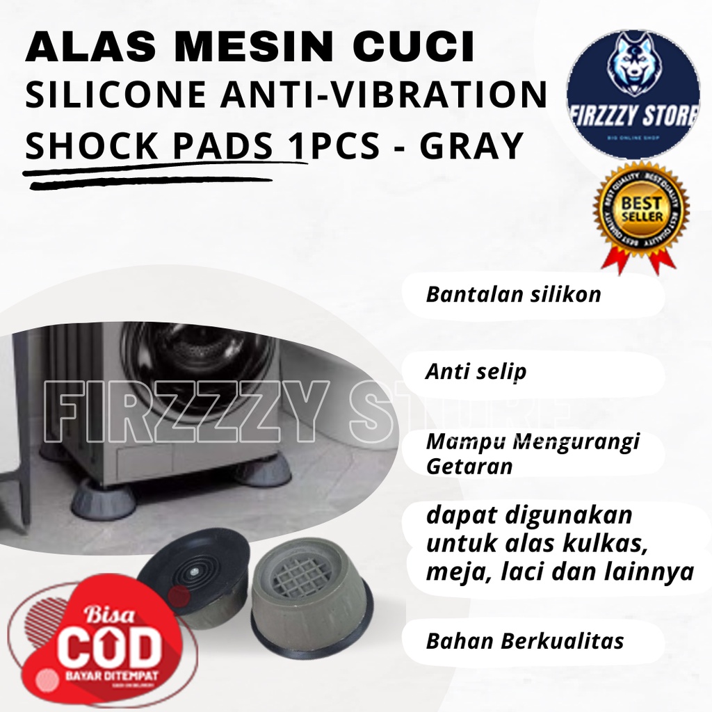 Alas Mesin Cuci Silicone Anti-Vibration Shock Pads 1Pcs - Gray