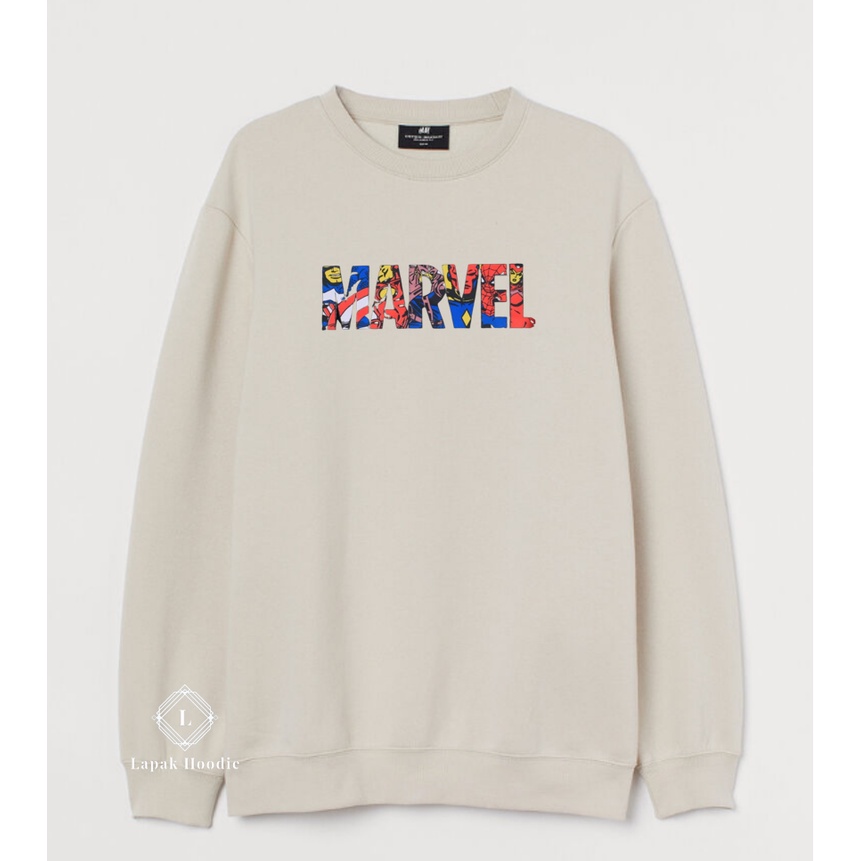 CREWNECK H&amp;M MARVEL Cream Big Size M L XL XXL