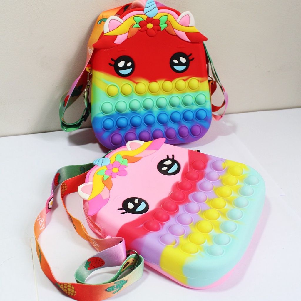 TAS POP IT ANAK JUMBO SELEMPANG DAN RANSEL MUAT HP PONY BAG GEMOY BESAR [SWEETSPACE]