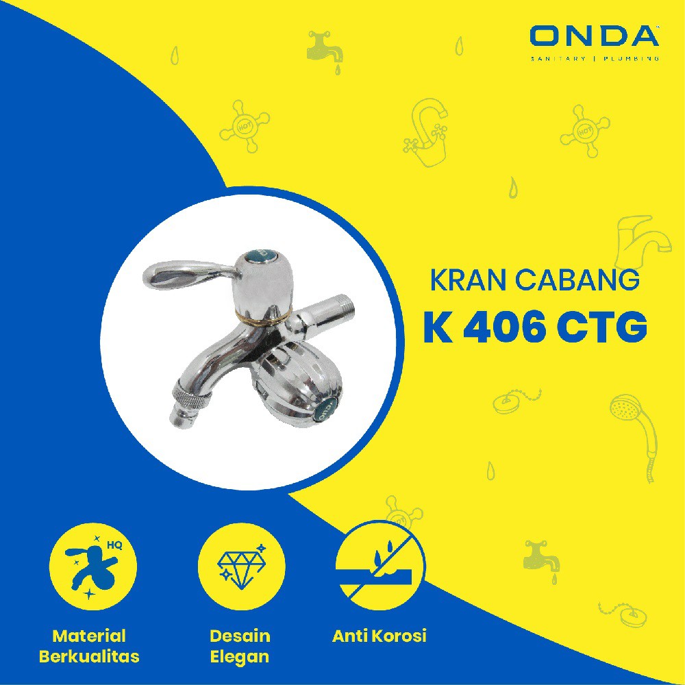 ONDA K 406 CTG Kran Cabang Tembok Keran Double Shower 1/2&quot;