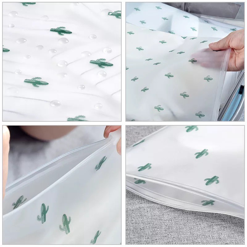 Tas Organizer Pakaian Dalam Transparan Anti Air Motif Flamingo untuk Travel