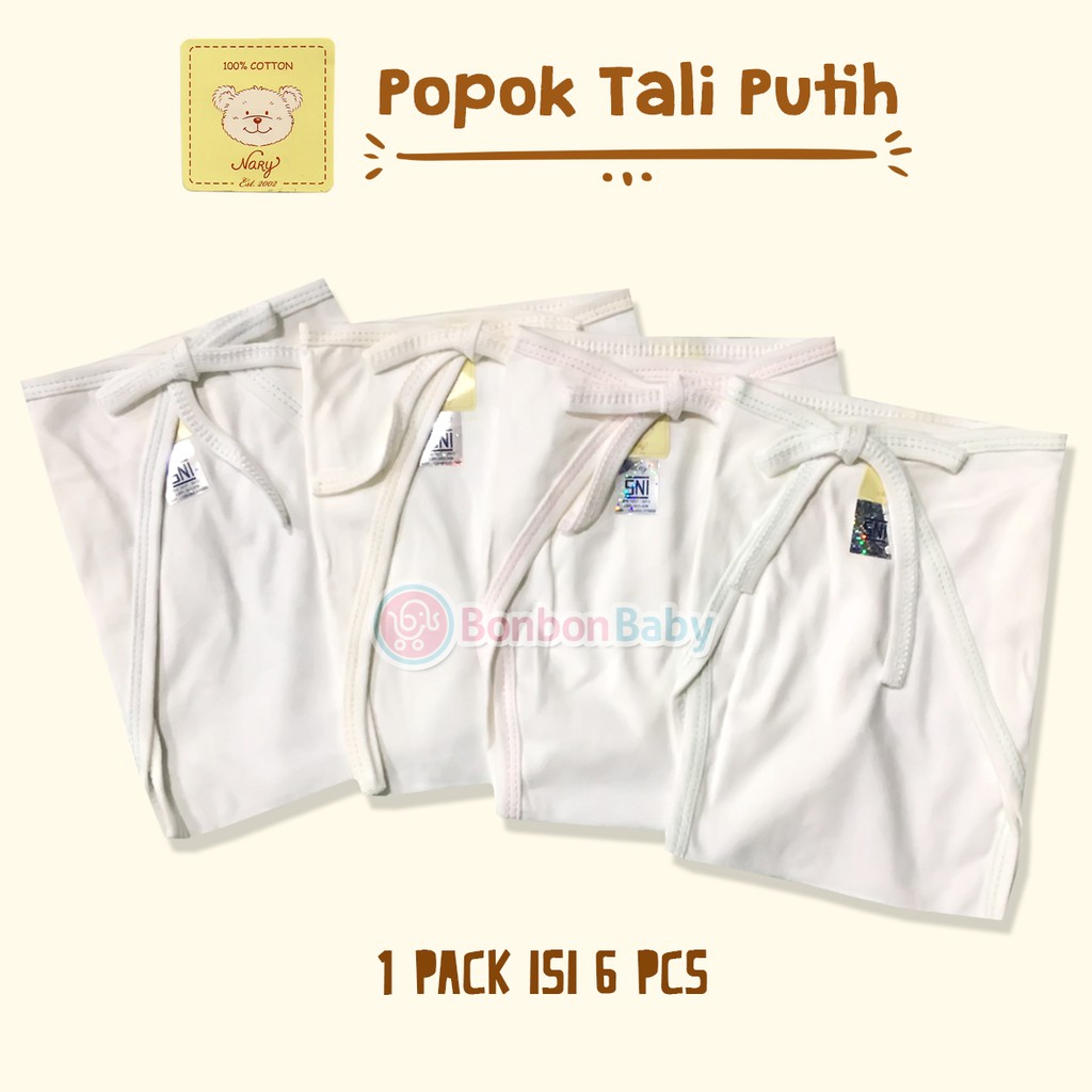 Nary Popok bayi katun putih / warna / print isi 6