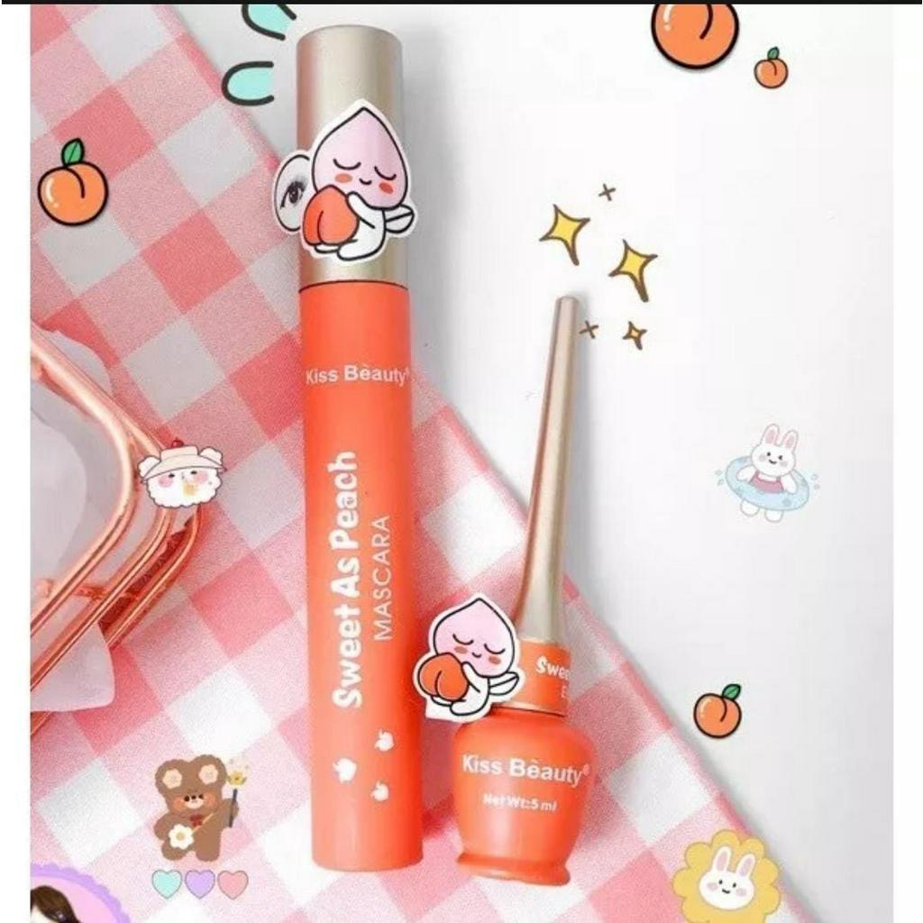 Paket 2in1 Kiss Beauty Peach Mascara &amp; Eyeliner