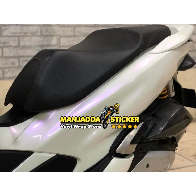 stiker skotlet putih lembayung sticker bunglon mutiara kualitas premium lebar 50cm