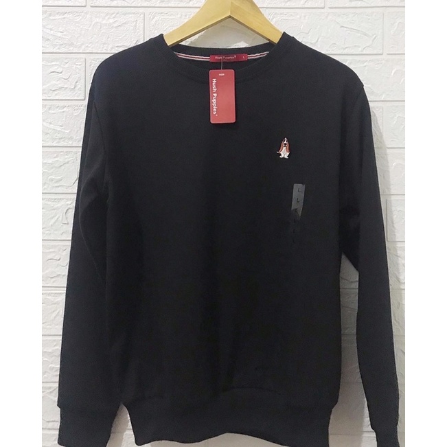 Jual crewneck hush puppies warna hitam | Shopee Indonesia