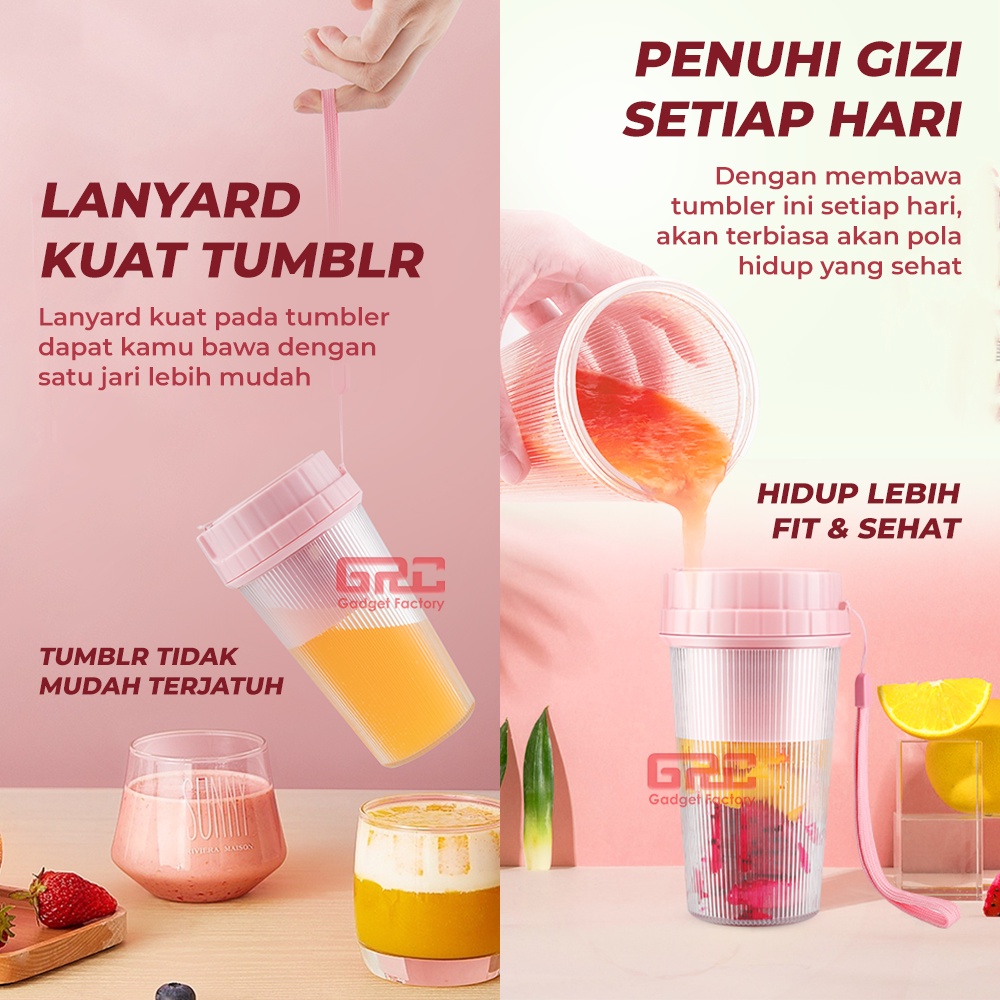 Portable Juicer Botol Minum Mini Blender Botol Juice 2in1 300ml