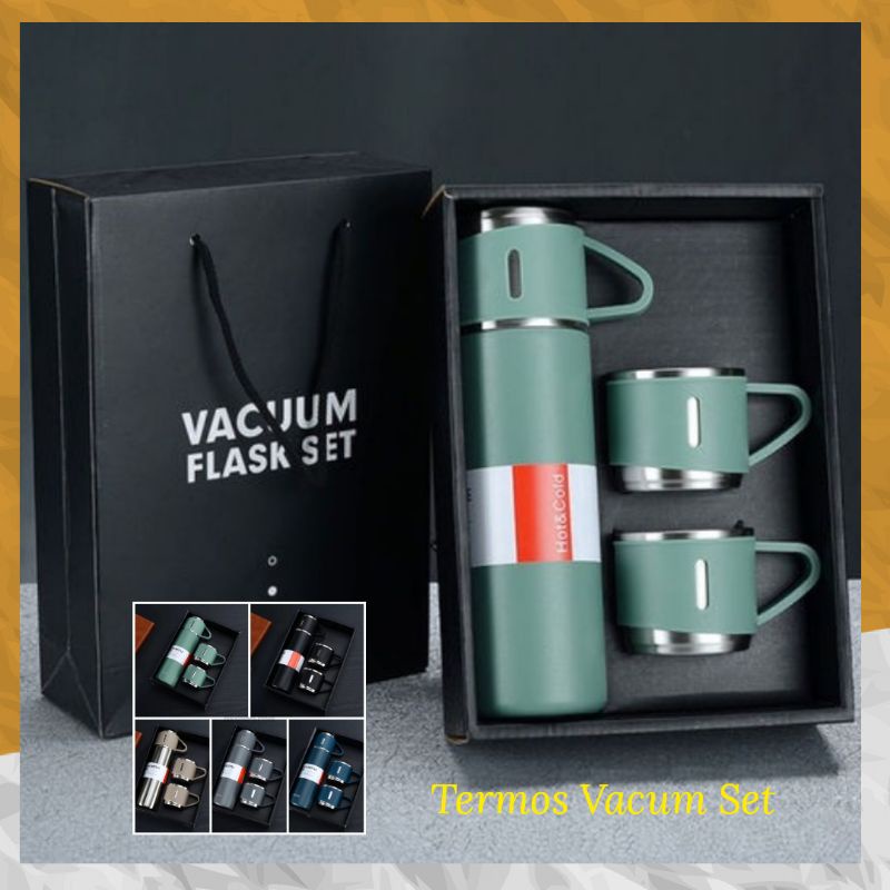 GIFT BOX Termos Vacuum Awet Panas dingin Flash gift set hampers Ide Kado 500ml souvenir thermos thumbler botol Waisul icung