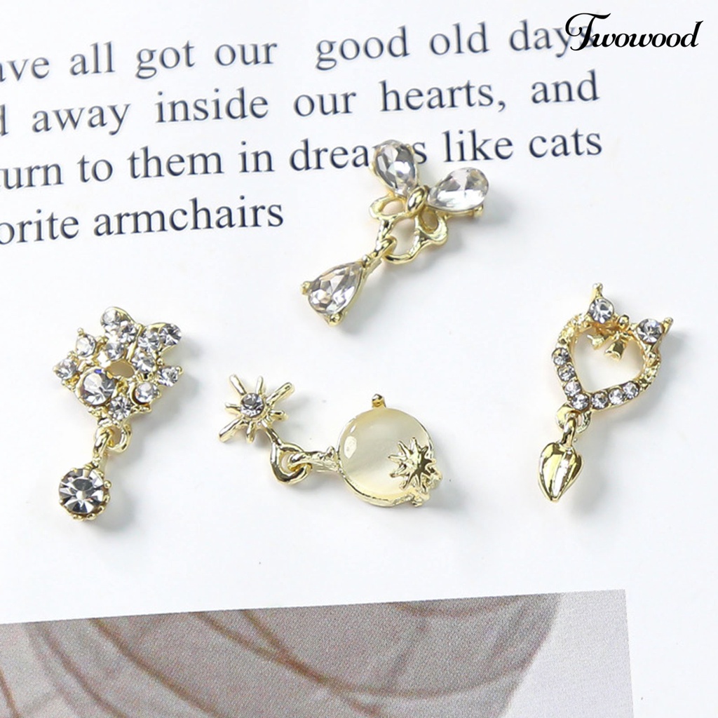 5pcs / Set Ornamen Perhiasan Glitter Varnish Untuk Aksesoris Nail Art