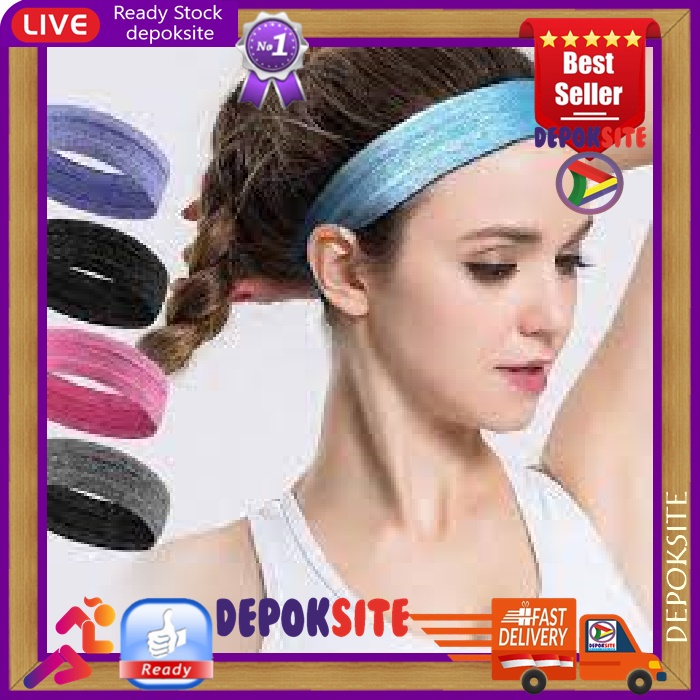 AOLIKES 2103 Elastic Yoga Running Fitness Gym Senam Aerobic Sweatband Headband Ikat Kepala