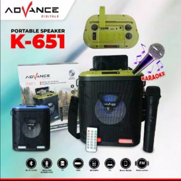 SPEAKER PORTABLE ADVANCE K651 MULTIFUNGSI