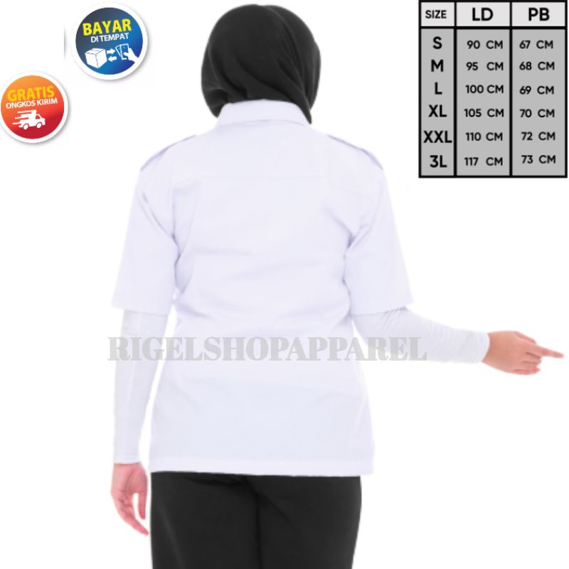 Kemeja putih dinas Wanita LENGAN PENDEK Baju Putih Pdh Pns Wanita Kemeja Atasan Putih Kerja Wanita Baju Dinas Putih Pns Pemda Seragam Putih Pdh Kemeja Dinas Baju Profesi