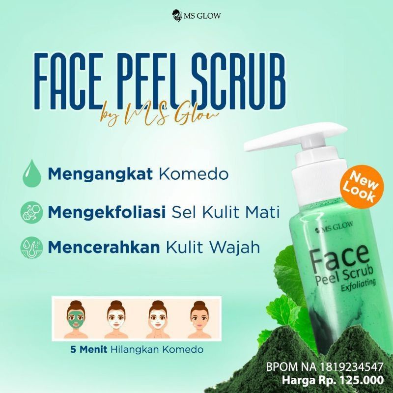FACE PEEL SCRUB MS GLOW PENGHILANG KOMEDO PEMBERSIH PENGANGKAT KOMEDO CREAM