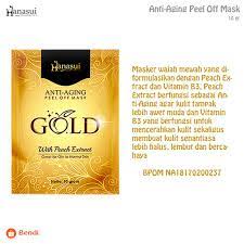 MASKER NATURGO HANASUI / HANASUI ANTI AGING PEEL OFF MASK GOLD PER SACHET