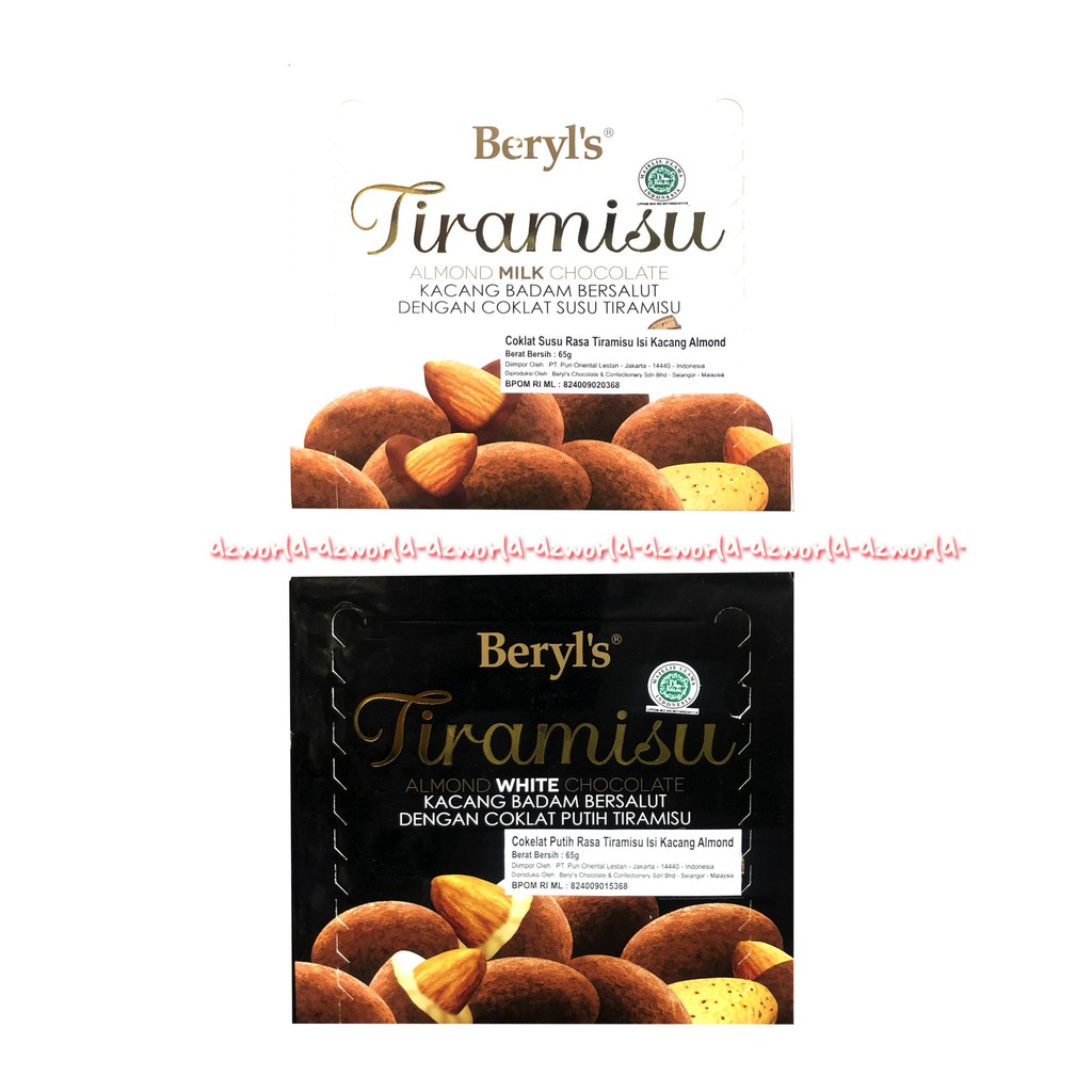 Beryl's Tiramisu Almond Milk Chocolate Coklat Susu Tiramisu 65gr