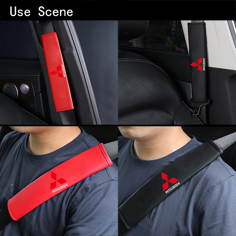 Cover Sabuk Pengaman Mobil Universal Bahan Kulit Untuk Mitsubishi Xpander Triton Lancer Evo Asx Mirage Outlander Grandis Pajero L200