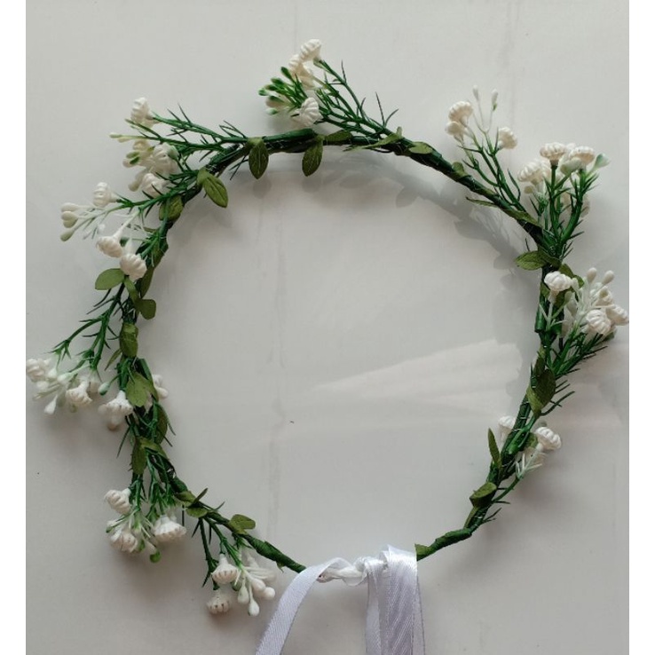 flower crown mahkota bunga putih