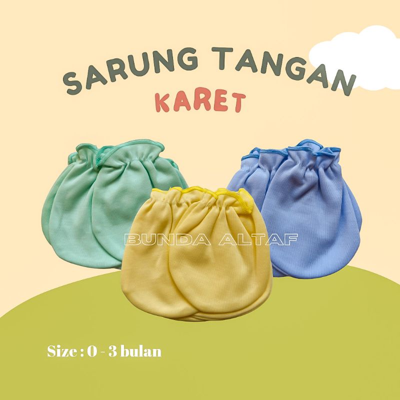 3 Set Sarung Tangan dan Kaki Bayi Polos SNI