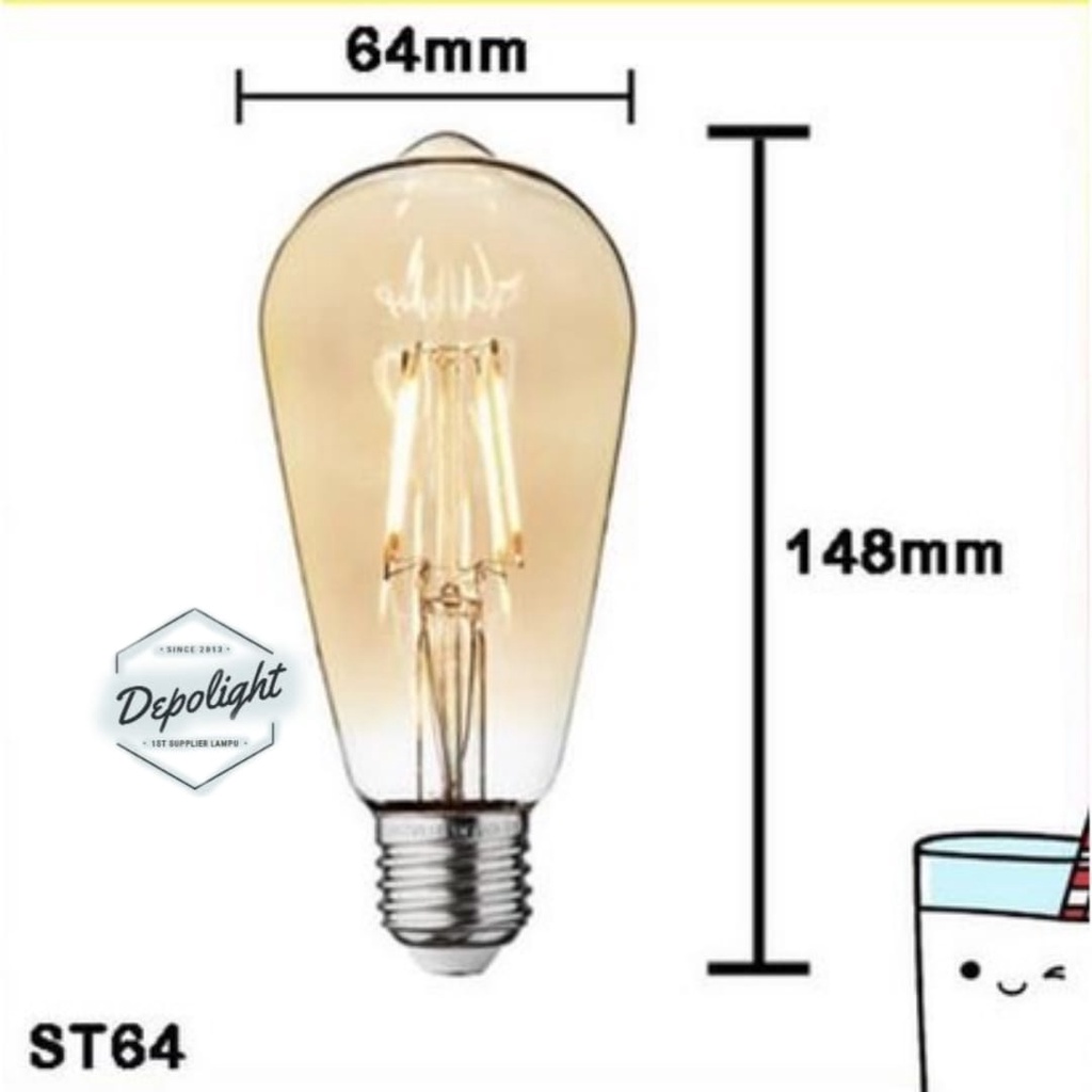 LAMPU FILAMEN VINTAGE 4W LAMPU DEKORASI CAFE / LAMPU EDISON