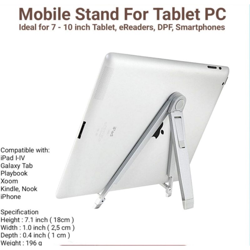 stand for tablet alumunium tablet fold 7&quot; &amp; 10&quot;....