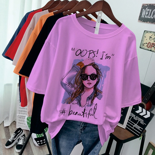 CALVIERO SHOP - BAJU KAOS WANITA DEWASA PRINT CASUAL BEAUTIFUL