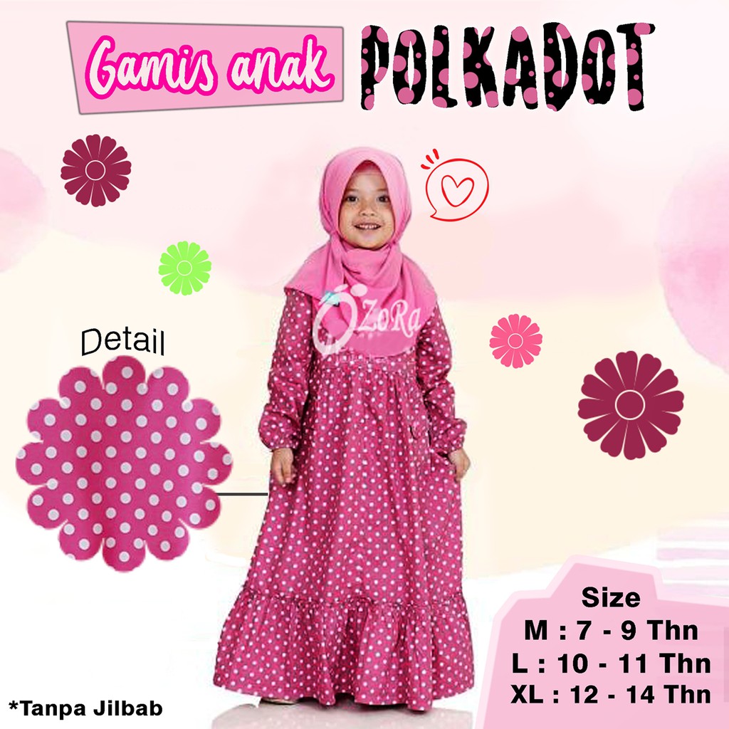 Contoh Model Gamis Motif Polkadot : Baju Gamis Polkadot - Lewis Joyour