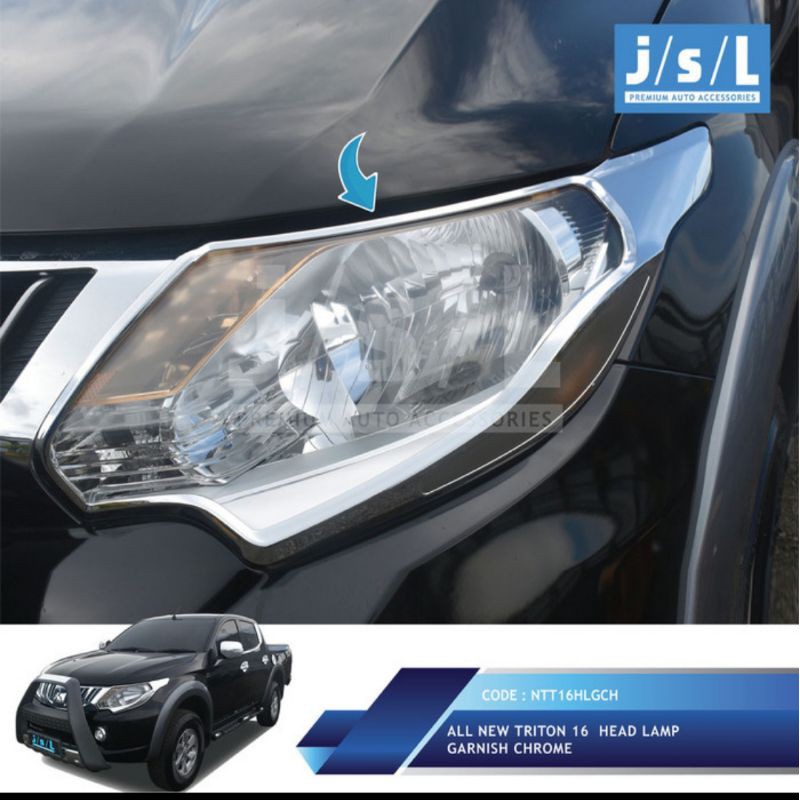 garnish lampu depan all new Triton Hitam &amp; Chrome &amp; Carbon / head lamp garnish jsl