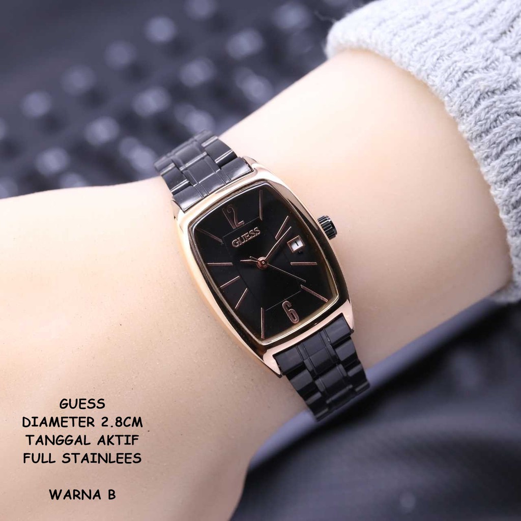 ( BISA COD ) Jam Tangan Wanita/Cewek Guess Capsul Full Stainless Tanggal Aktif