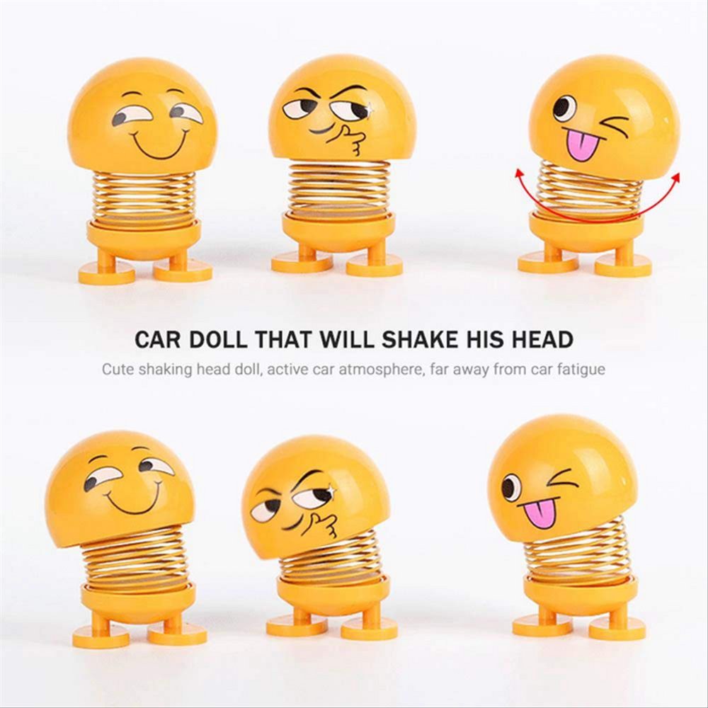 Aksesoris Mobil Kepala Boneka Emoticon Lucu Goyang Hiasan