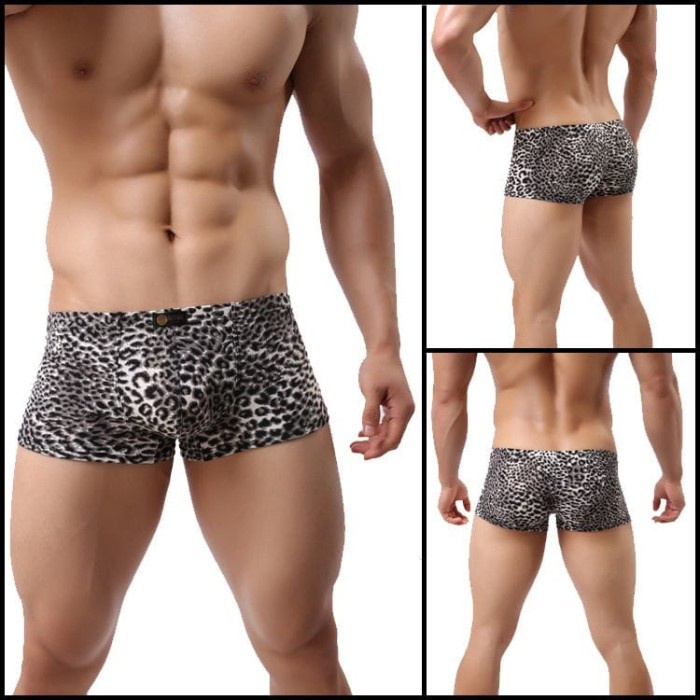 CD PRIA CELANA DALAM PRIA B201MEN SEXY SEAMLESS BREATHABLE POLYESTER BOXERS LEOPARD KUALITAS SANGAT 