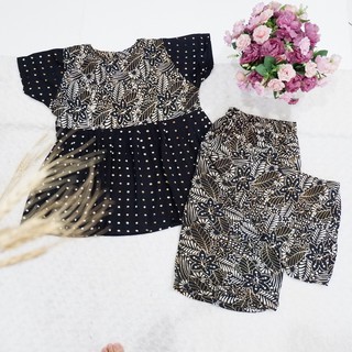 SETELAN BABYDOLL BATIK DEWASA CELANA  PENDEK PIAMA 